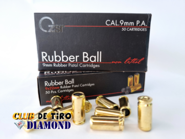 Munición Rubber Ball / Yas Gold Traumática Cal. 9mm P.A.